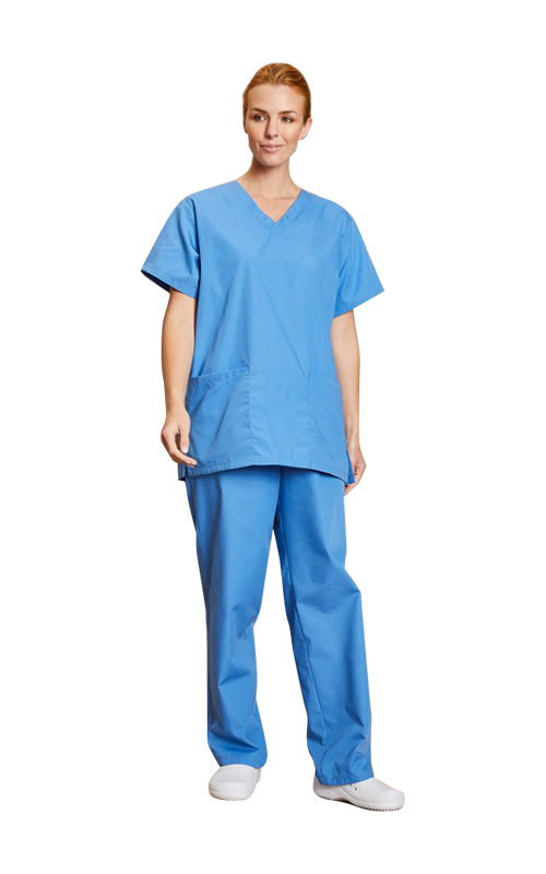 Unisex lichtgewicht scrubbroek, ziekenhuisblauw